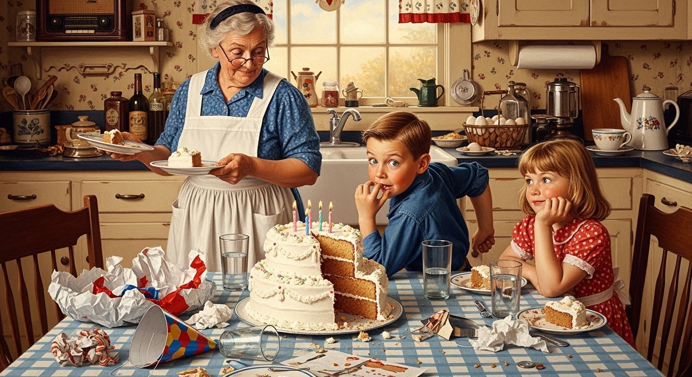 Norman Rockwell Style Birthday Celebration in Country Kitche...