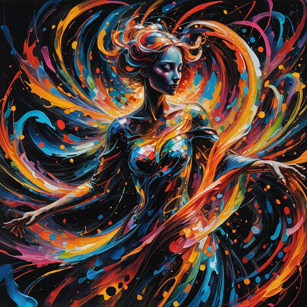 Ethereal Figure Emerges in Vibrant Surrealism