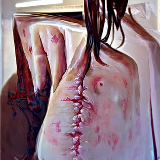 Oil Painting of Self Harm Scars