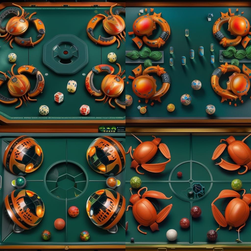 Crabs Playing Craps in Studio Ghibli Style