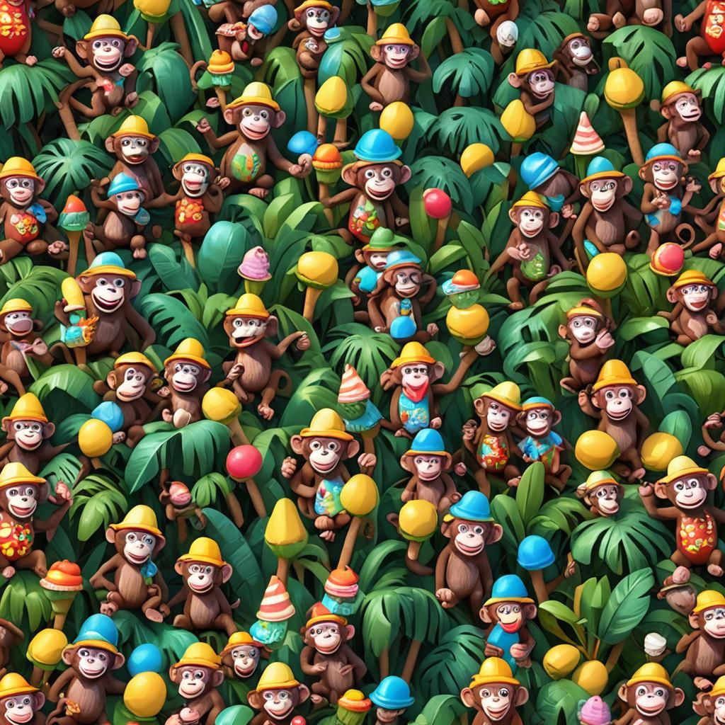 Monkeys Celebrate Summer in Pixar-Style 3D Art