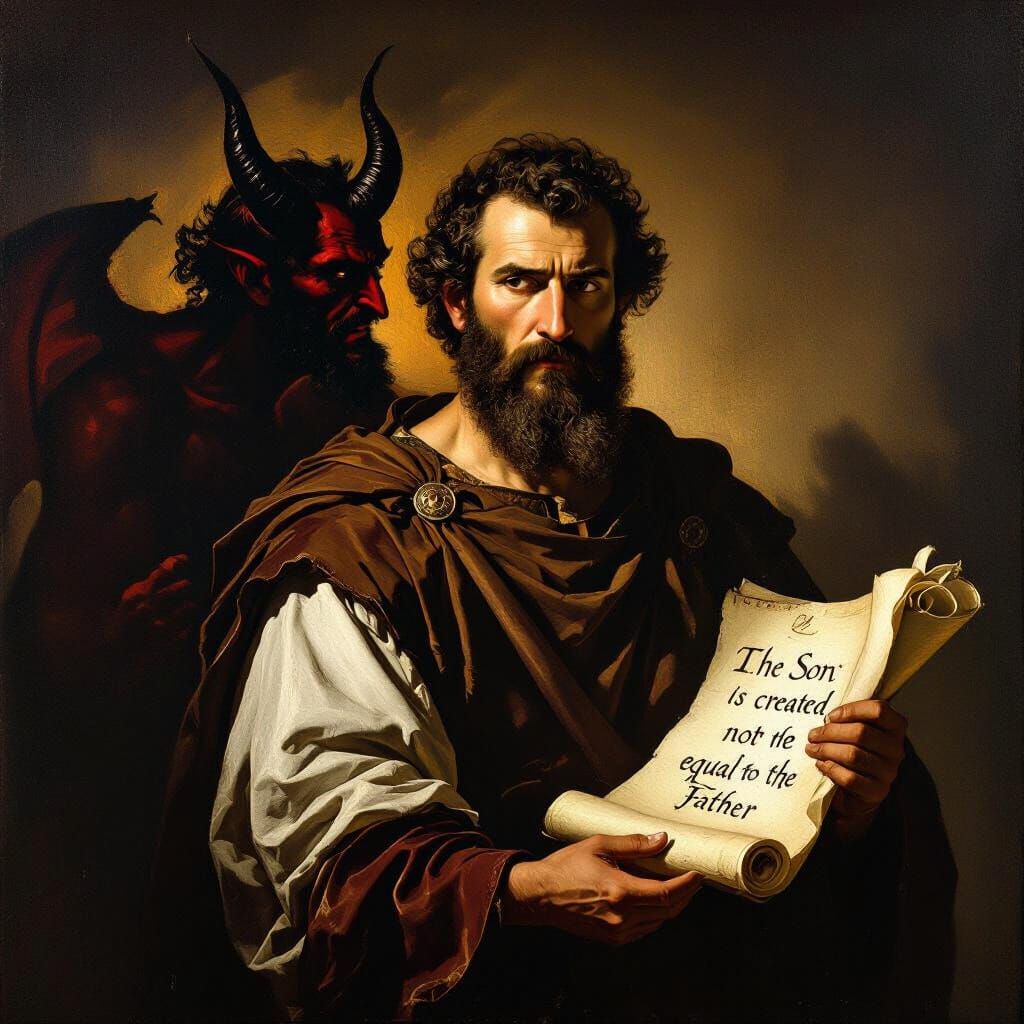 Arius in Dramatic Lighting: A Baroque-Inspired Portrait