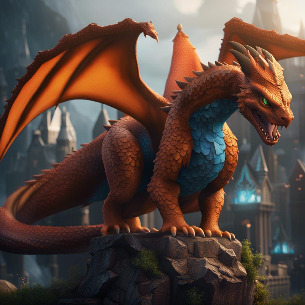 Detailed Charizard Fantasy Concept Art