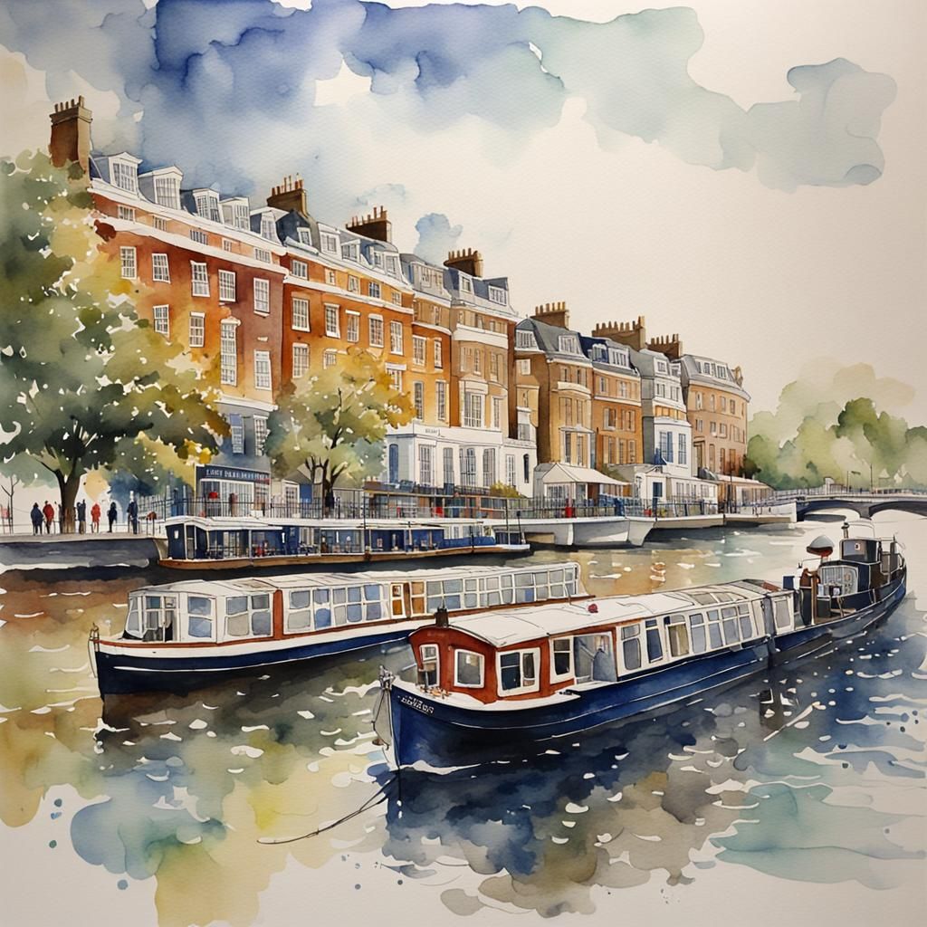 River Thames Watercolour Painting