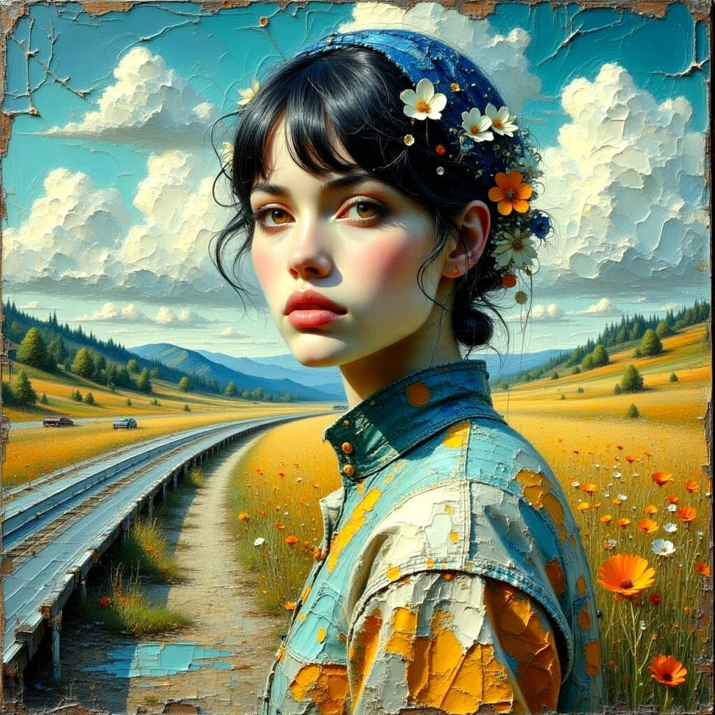 Ethereal Ballerina in a Dreamy Landscape