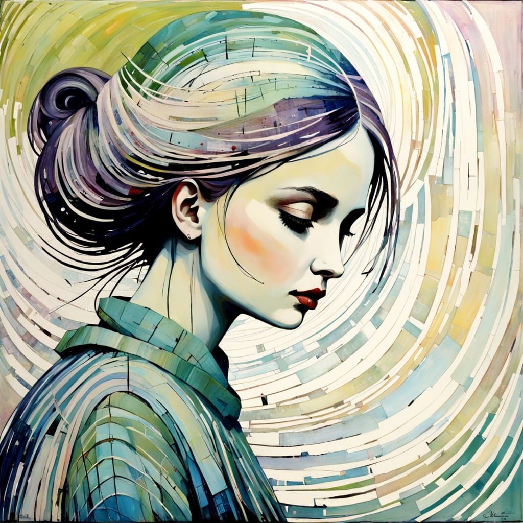 Textured Primitive Naive Encaustic Painting