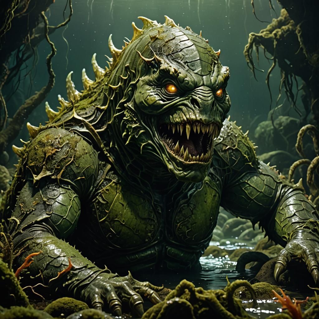 The Gill-man emerged from the depths,