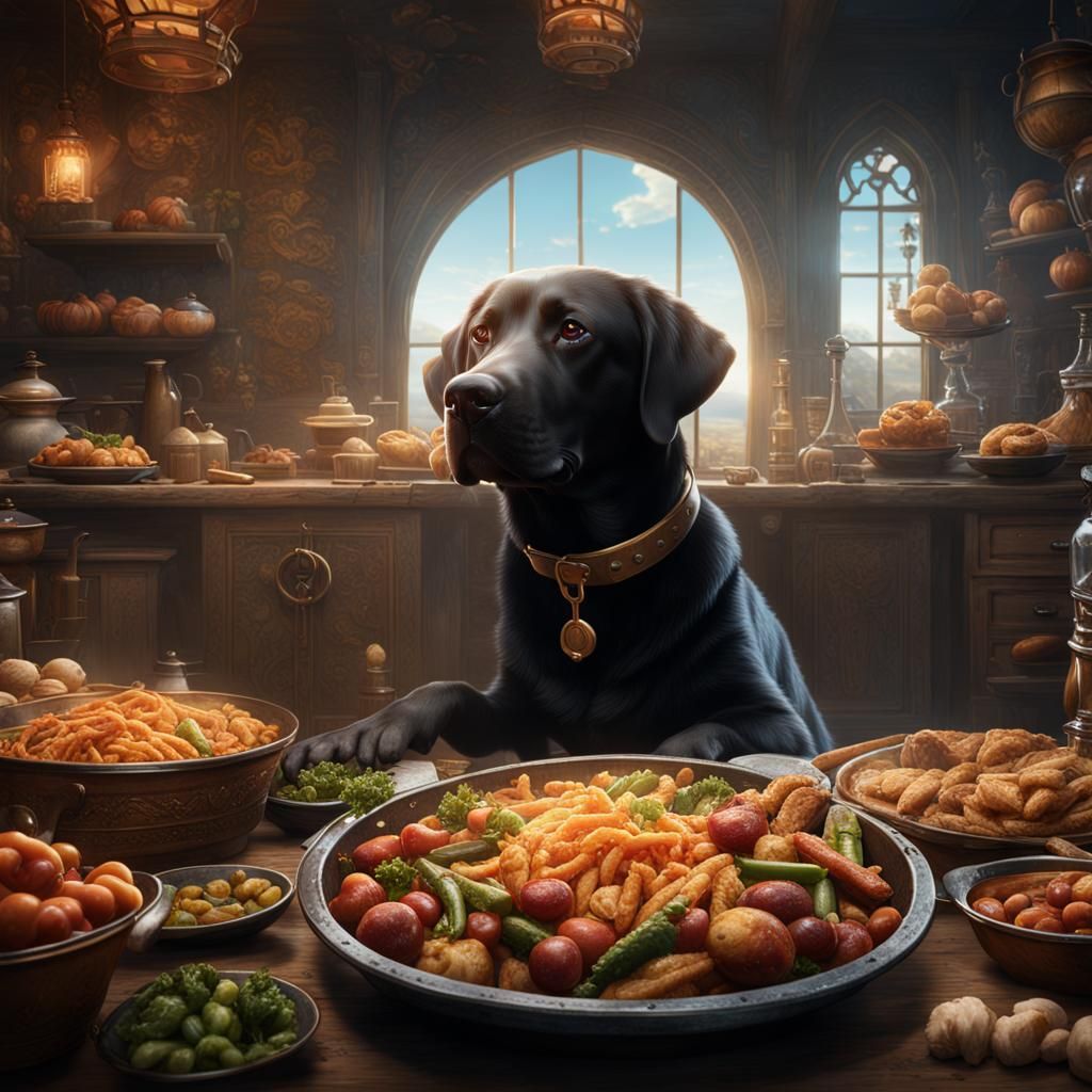 Labrador Drooling: Detailed Matte Painting in Unreal Engine
