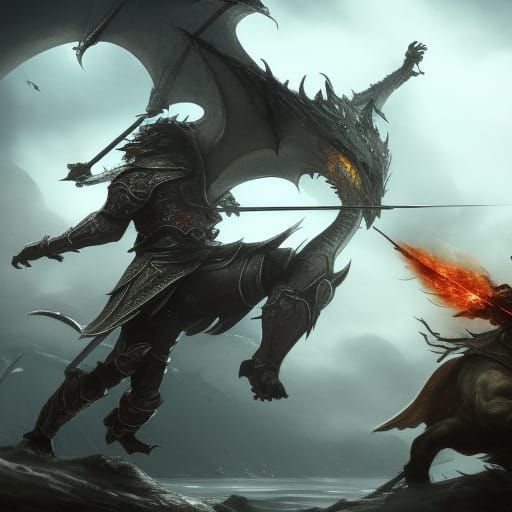 Dragon's Fire: Knight's Defense in Dark Fantasy