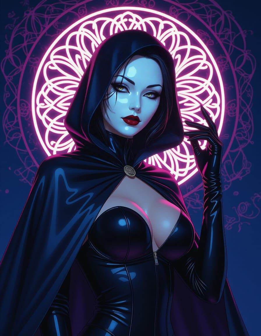 Woman in Porcelain Mask: Anime Art Style