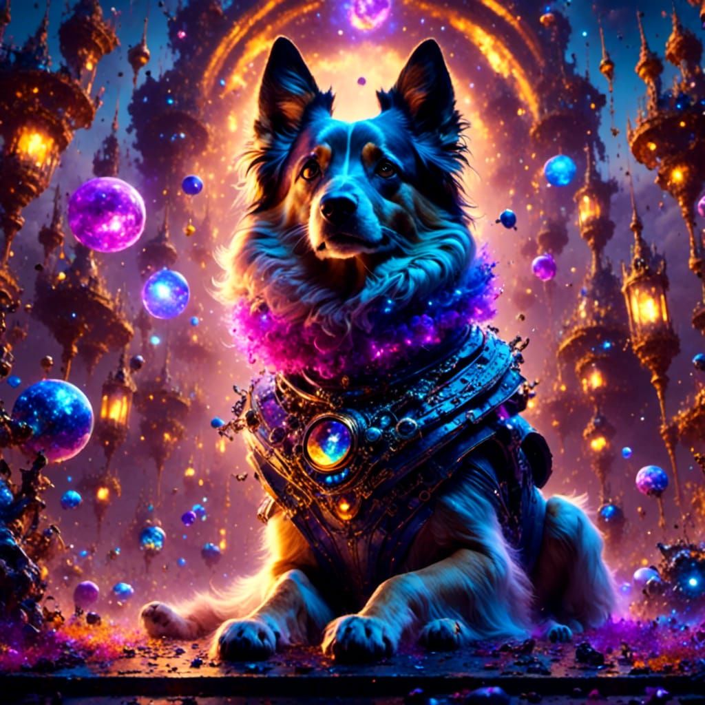 Fantastical Galaxy Dog Concept Art