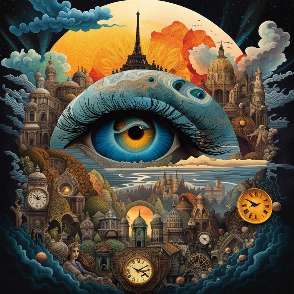 Surreal Double Exposure Collage Art Illustration