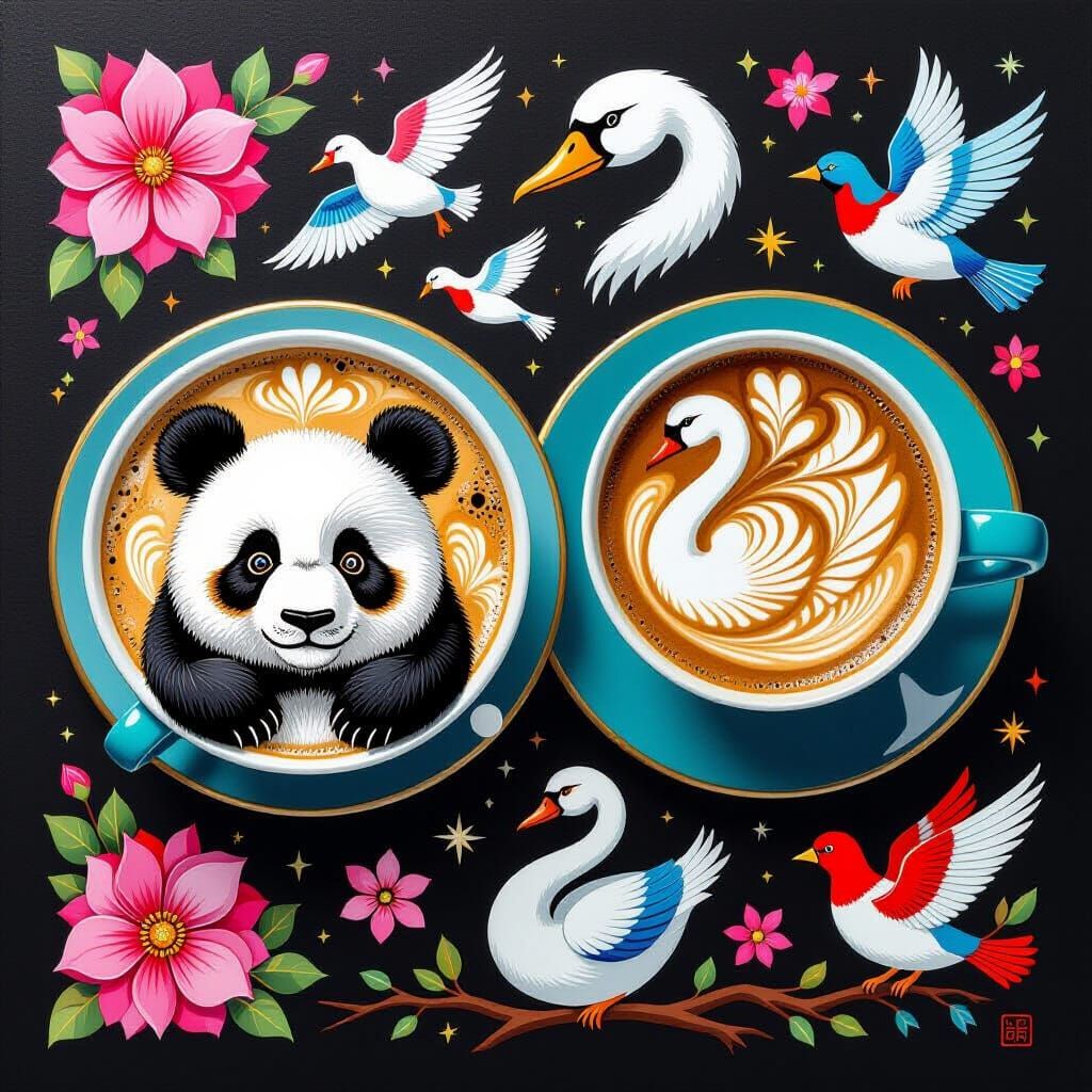 Latte Art: Panda and Swan Coffee Designs