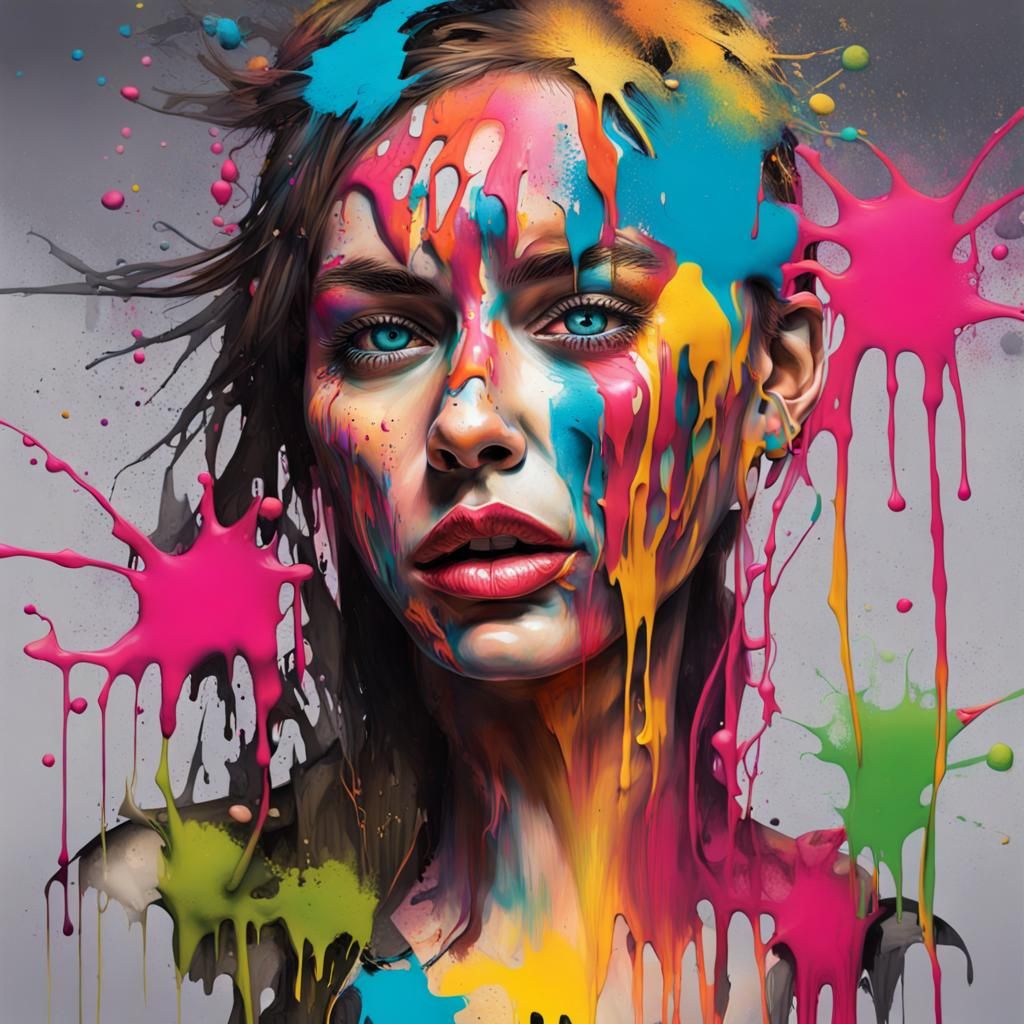 Graffiti Art: Woman's Face in Spray Paint