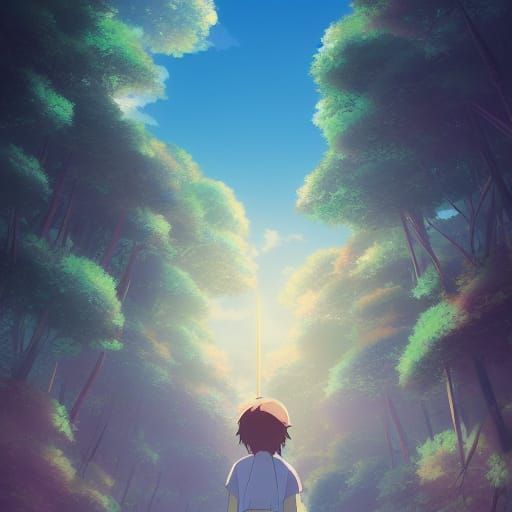 Anime Key Visual in Ghibli Style