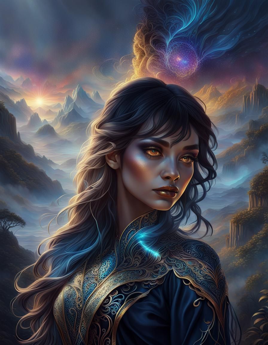 Mystical Woman Portrait in Fantasy Concept Art Style