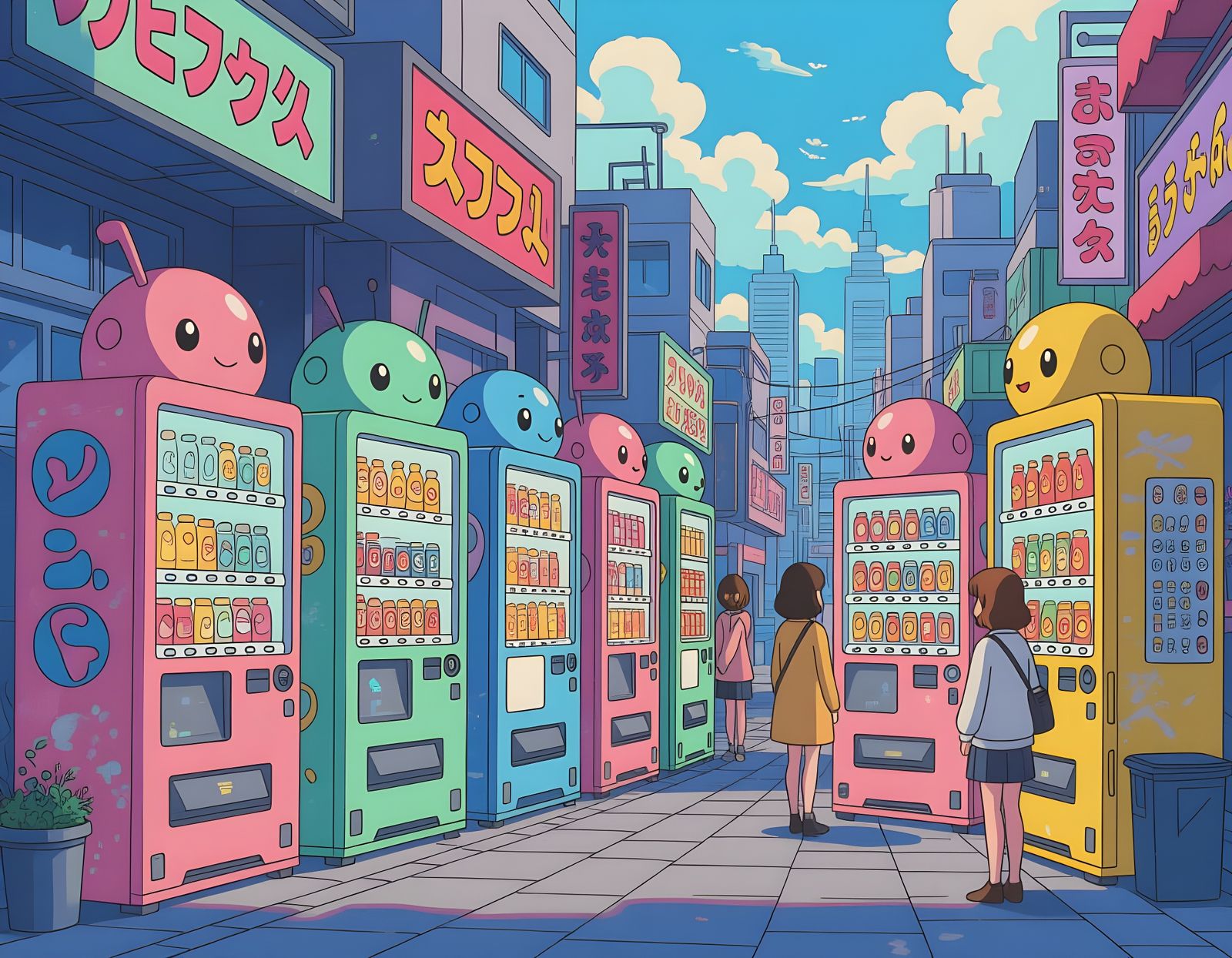 Futuristic City Run by Sentient Vending Machines