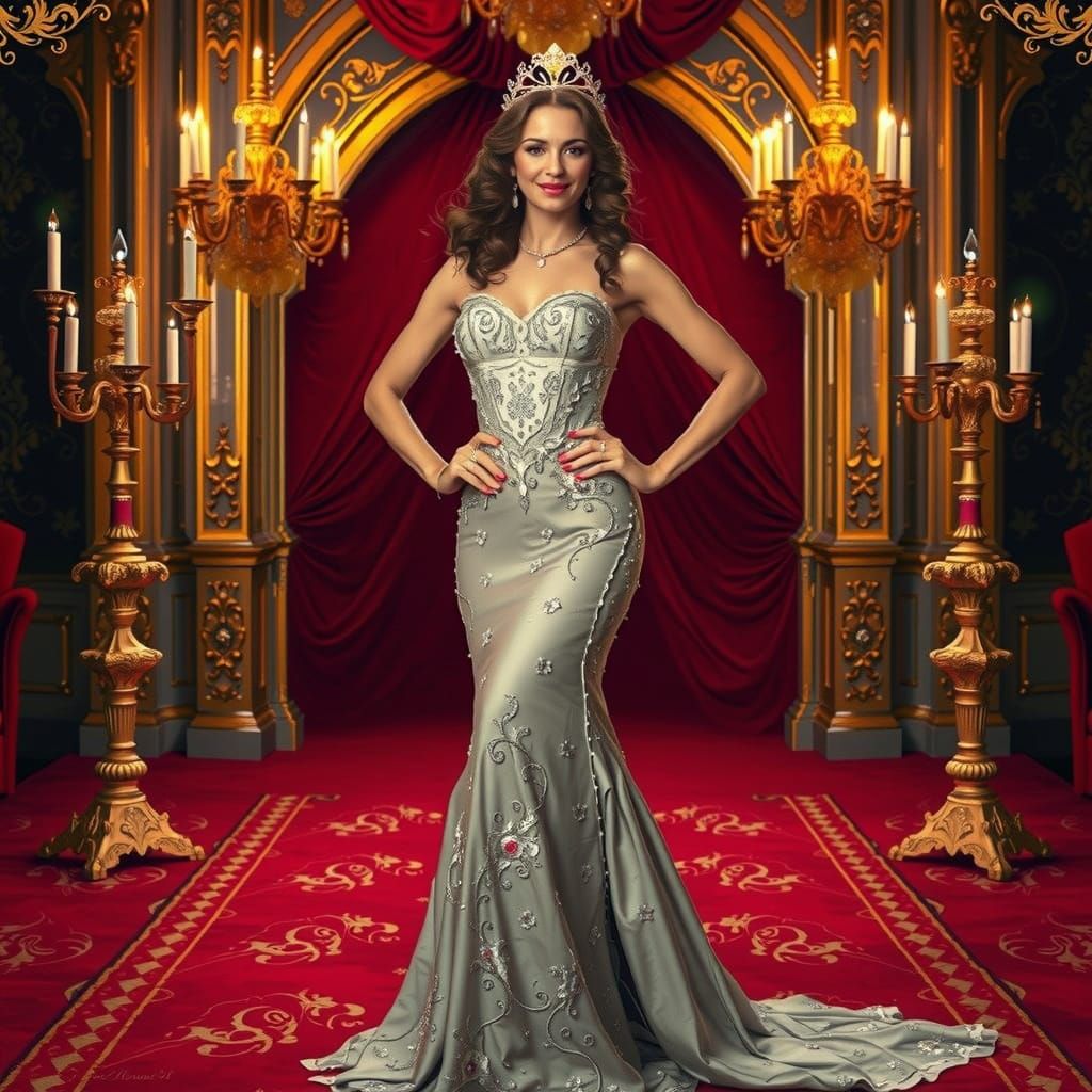 Regal Woman in Luxurious Portrait