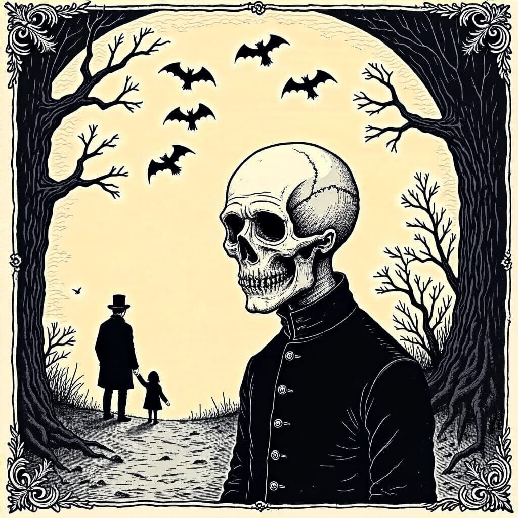 Grimdark Aesthetic Inspired by Edward Gorey Style