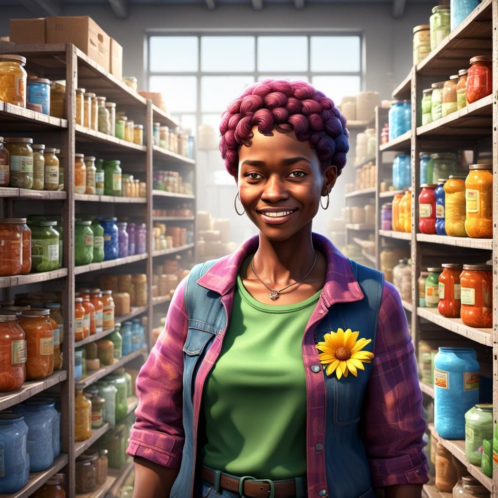 Cheerful Survivalist Prepper Stocks Shelves with Supplies