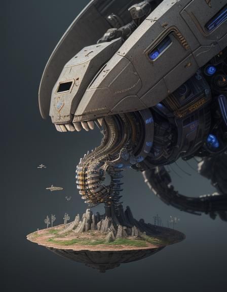 Anatomical Digestive System in Sci-Fi Style