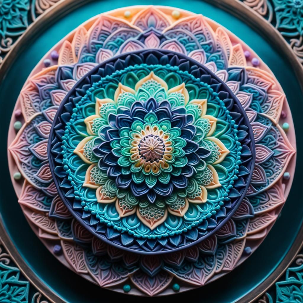 Esoteric 3D Soap Mandala in Pastel Colors