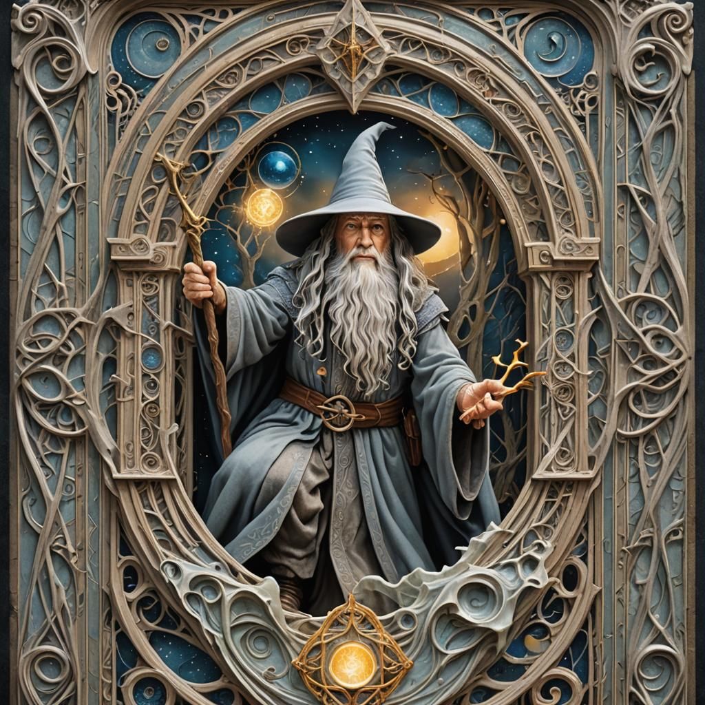 Gandalf Tarot Card in 3D