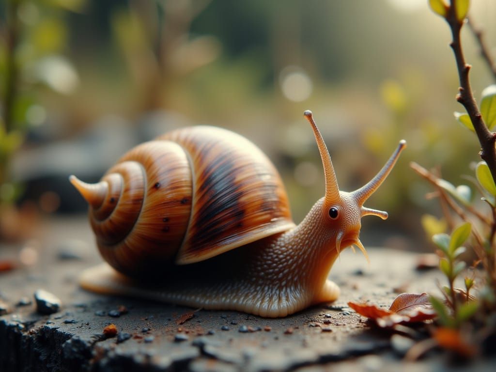 Sweet and Cute Curious Snail
