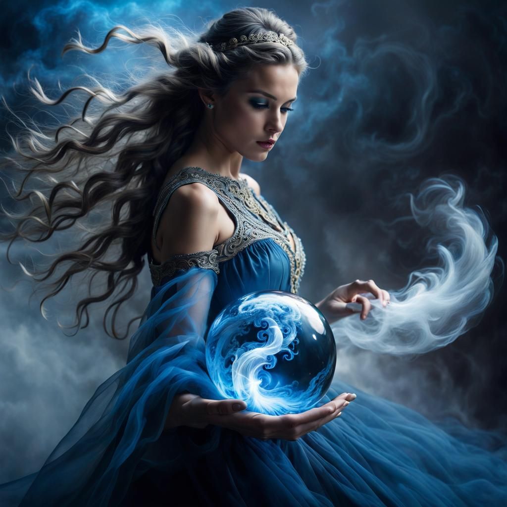 Female Elemental Condensing Air Sphere in Hand