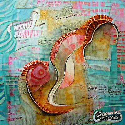 Abstract Mixed Media Curves