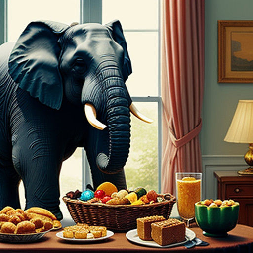 Surreal Elephant in an Artistic Paradise