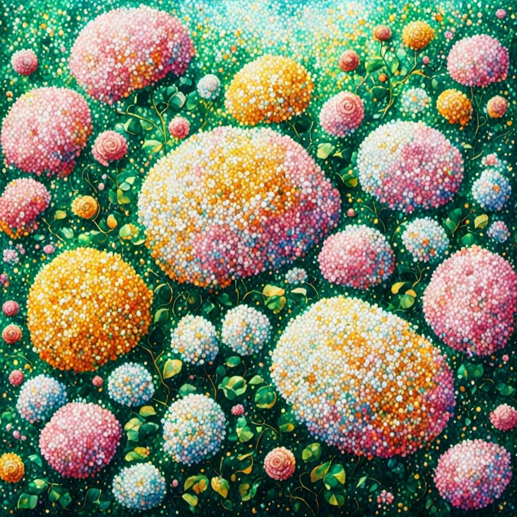 Delicate flowers Pointillism