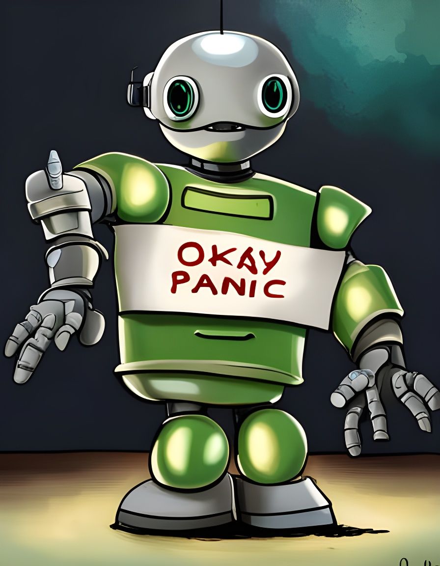 Marvin Robot Sign in Hyperrealistic Style