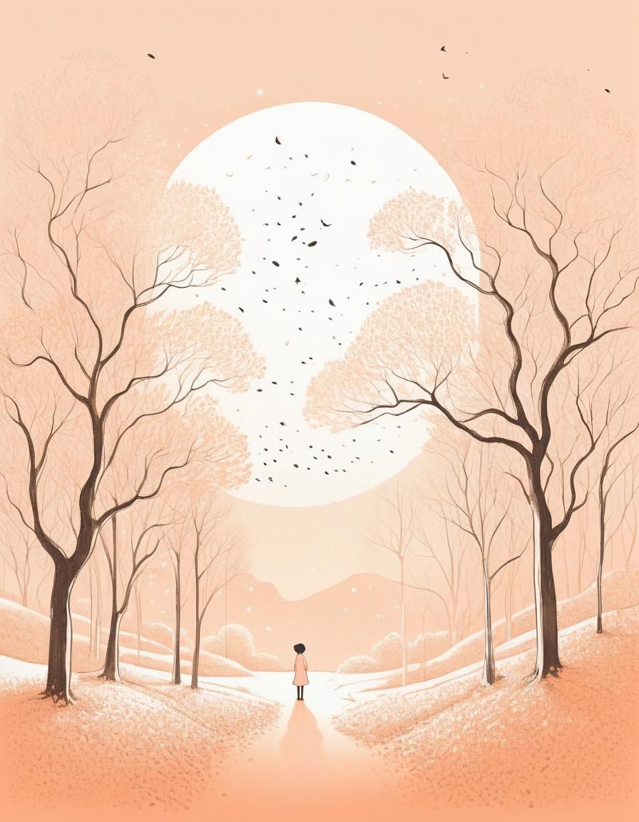 Ethereal Peach-Toned Illustration of Jane Jay