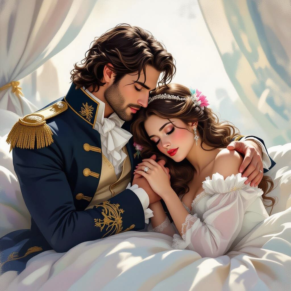 Prince Searches for Sleeping Princess in Dreamy Scene