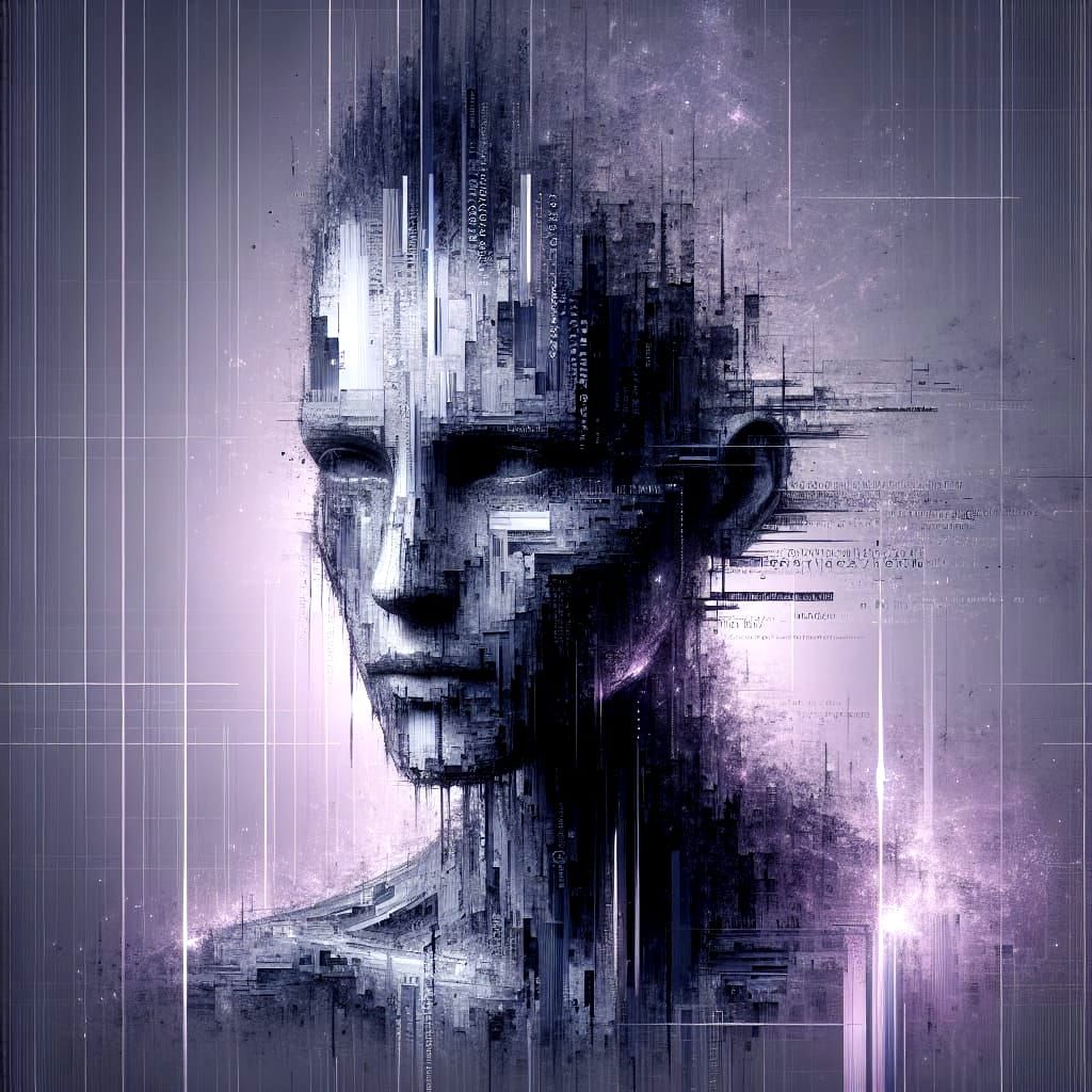 Cyberpunk Portrait of a Haunting Figure