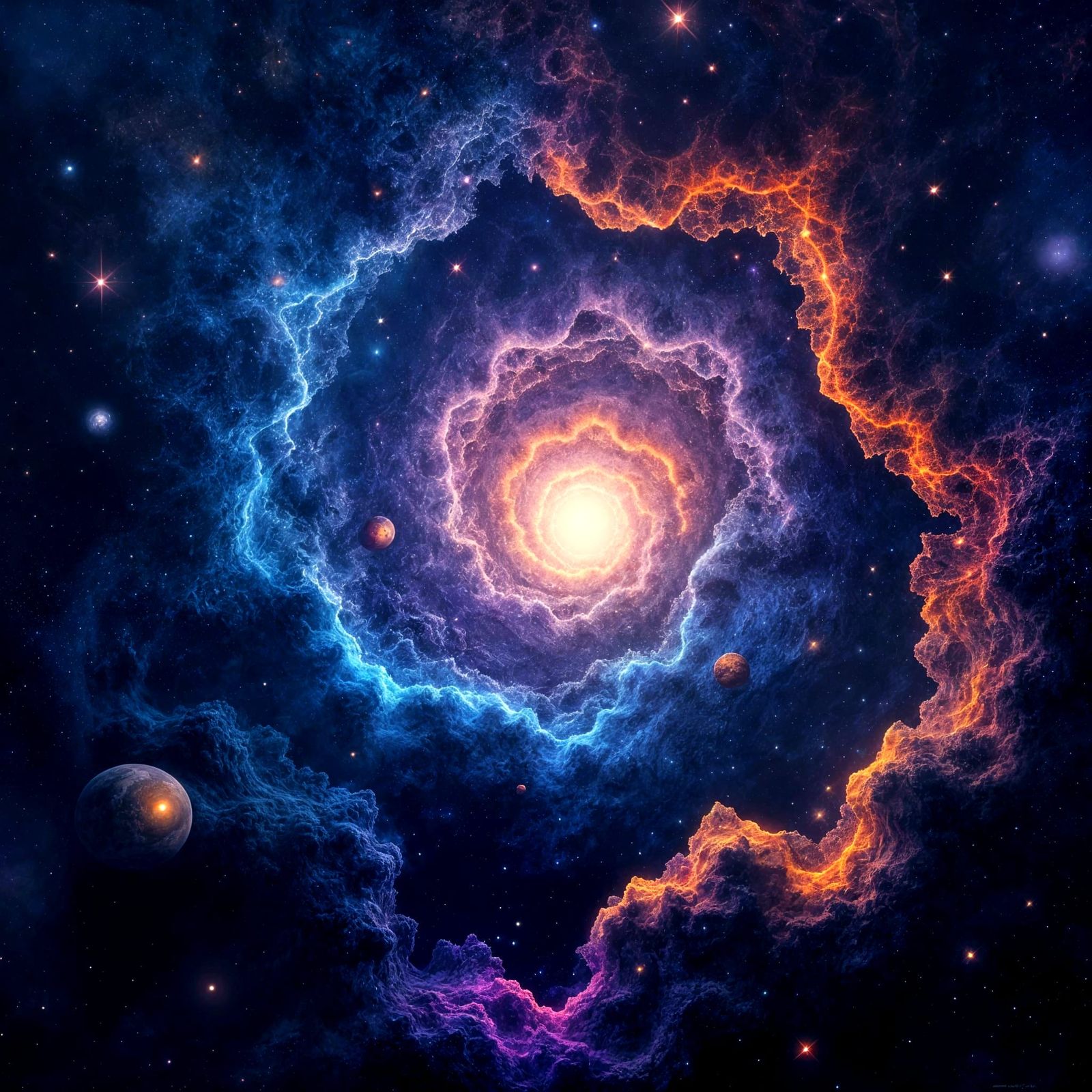 Surreal Celestial Fractals in Deep Space