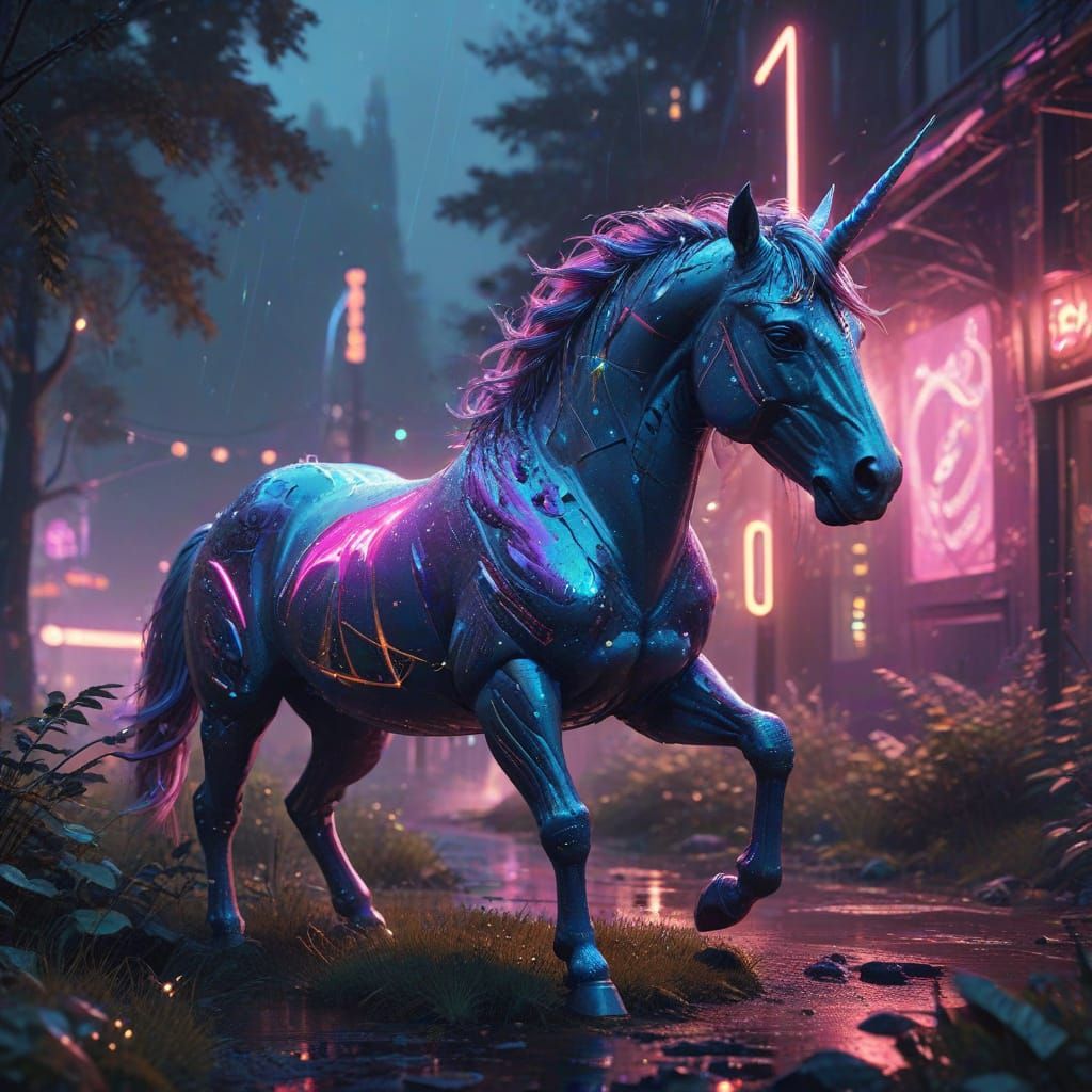 Ethereal Unicorn in Holographic Wonderland