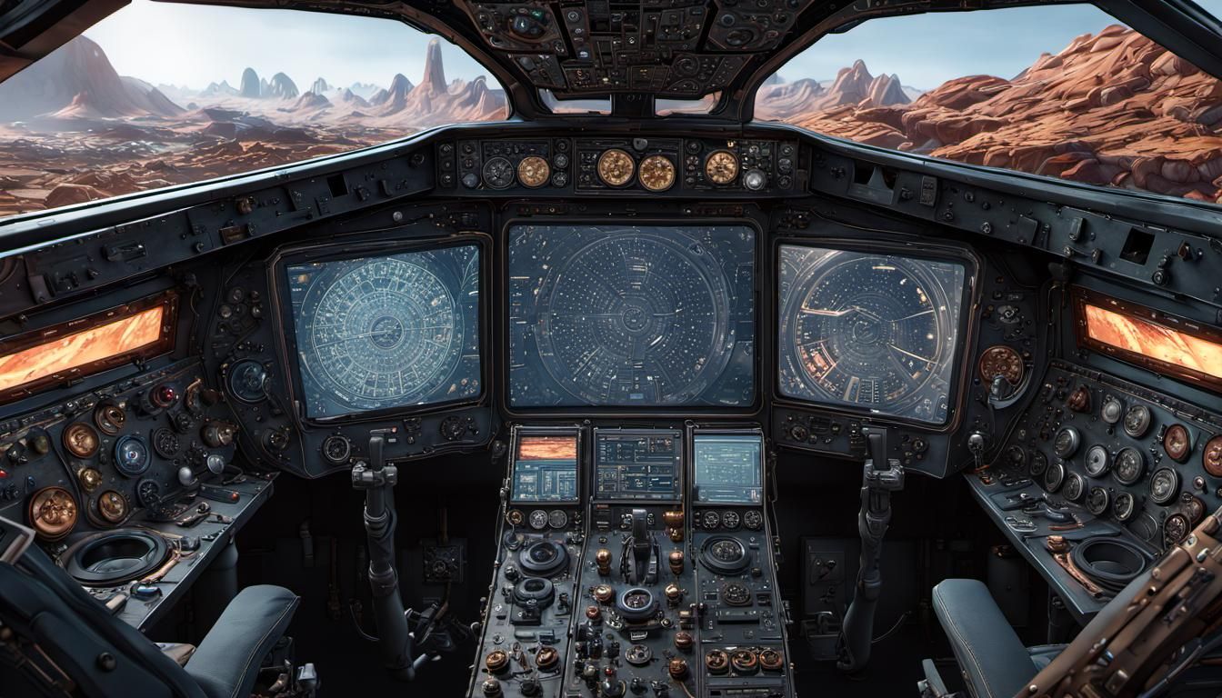 cockpit, interior cockpit, intricate details, many buttons, ...