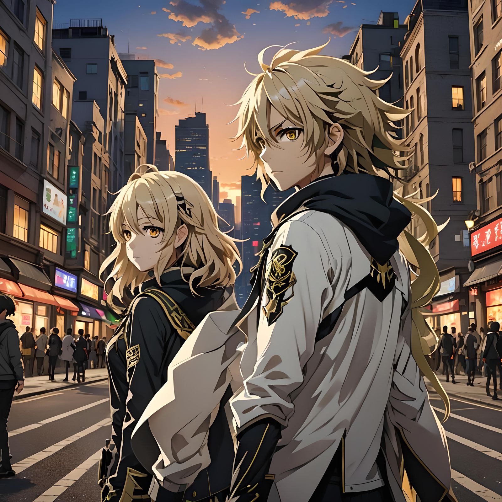 Detailed 3D Anime Characters in Aesthetic Style