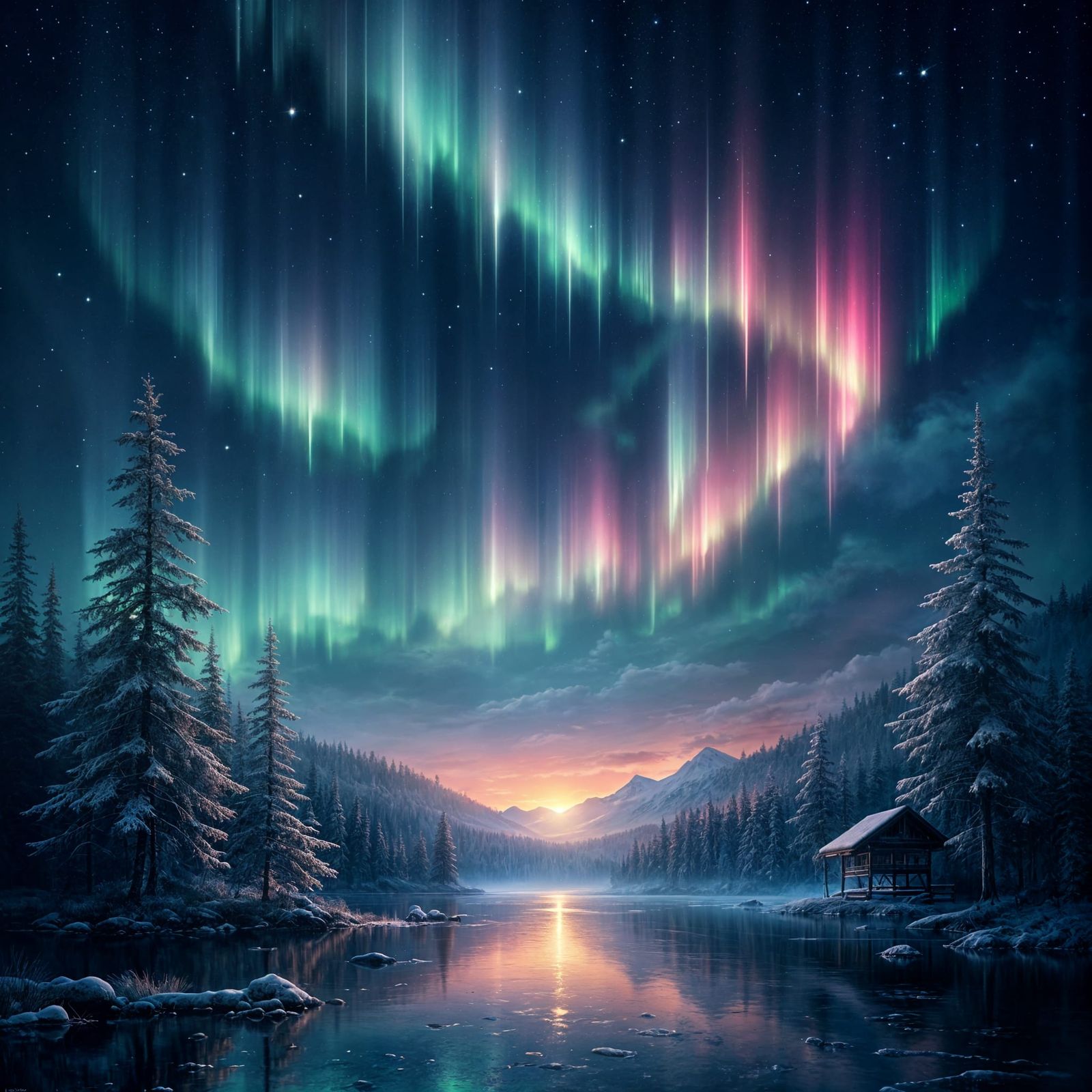 Mysterious Aurora Lights in Rich Colors