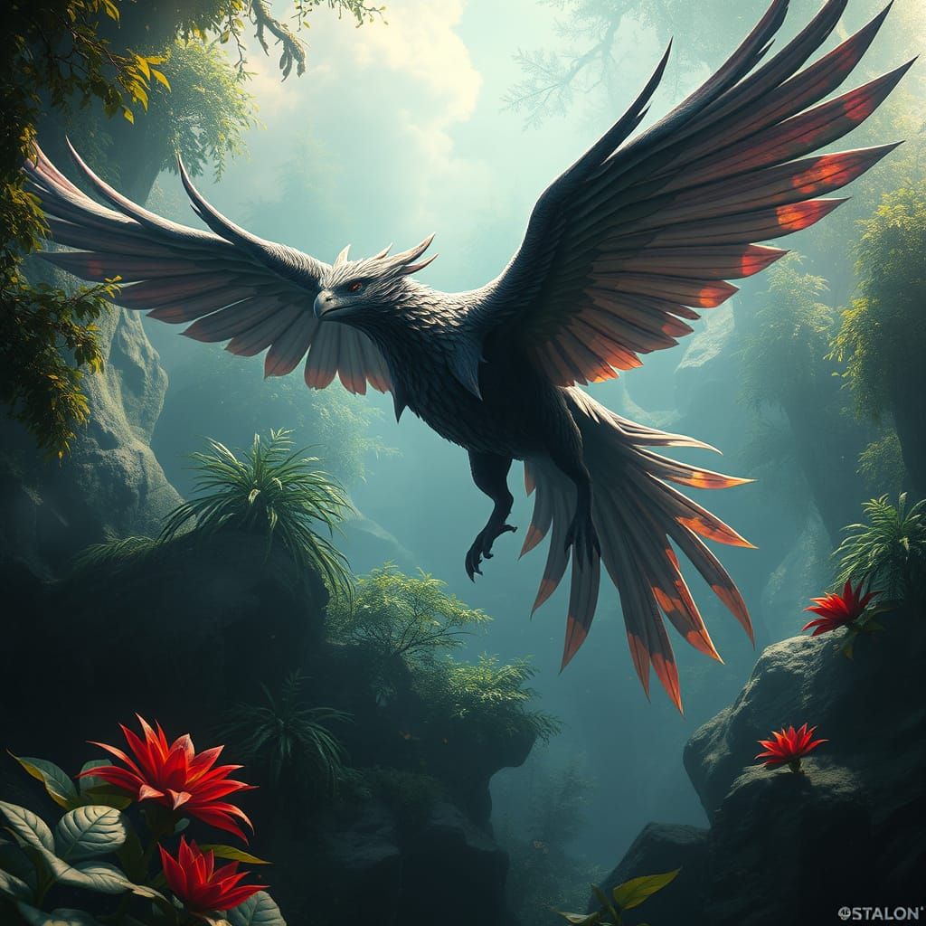 Majestic Talon Soaring in Mystical Realm