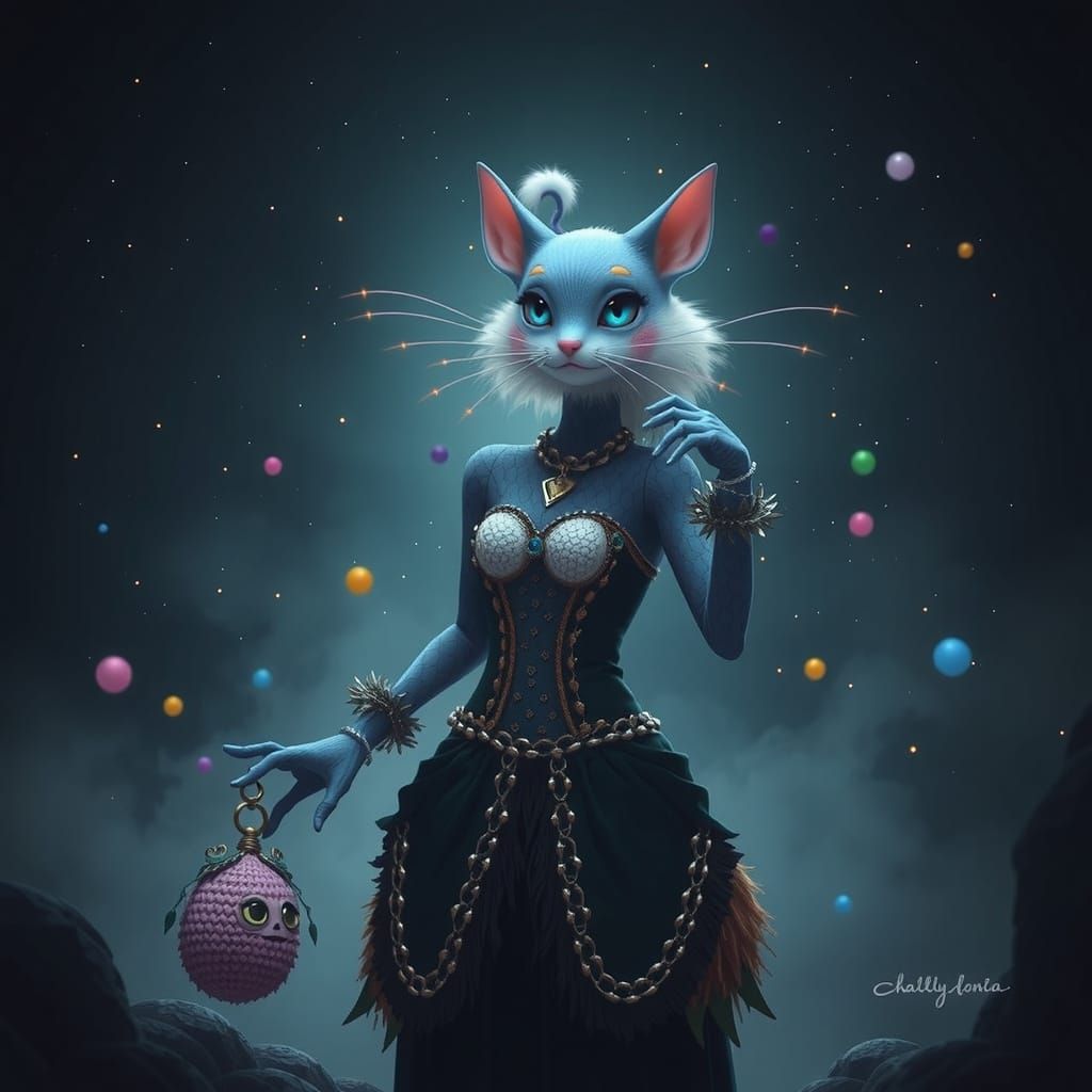 Colorful Pom-Poms in Whimsical Playful Style