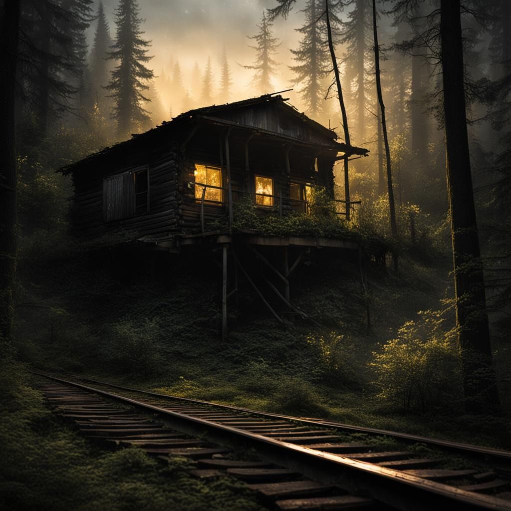 Abandoned Cabin Beside Highway Overpass