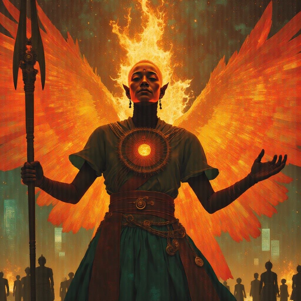 Warrior Queen in Mythical Fire Radiance