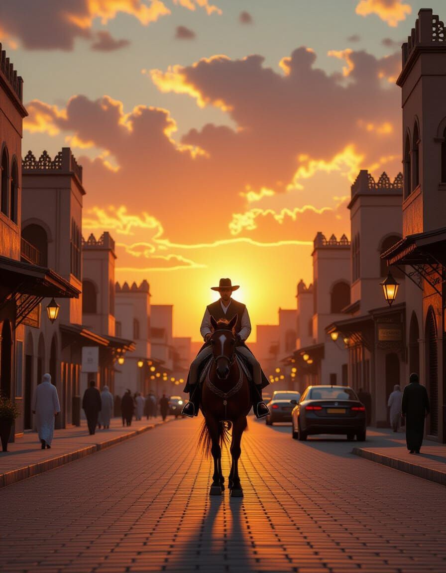 Moroccan Sunset Horse Ride in Renaissance Style