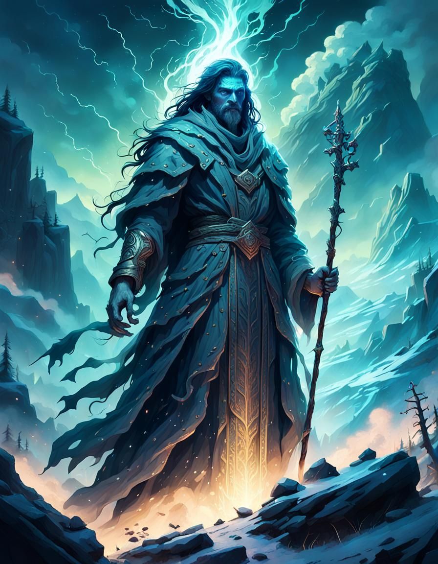 Heroic Figure in Healing Coat, Epic Fantasy Art