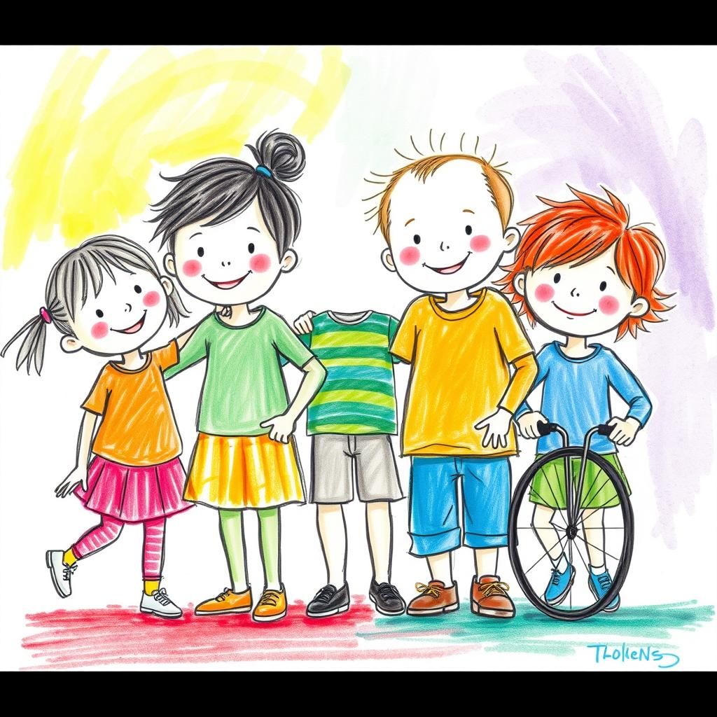 Inclusive Childhood Illustration in Playful Style