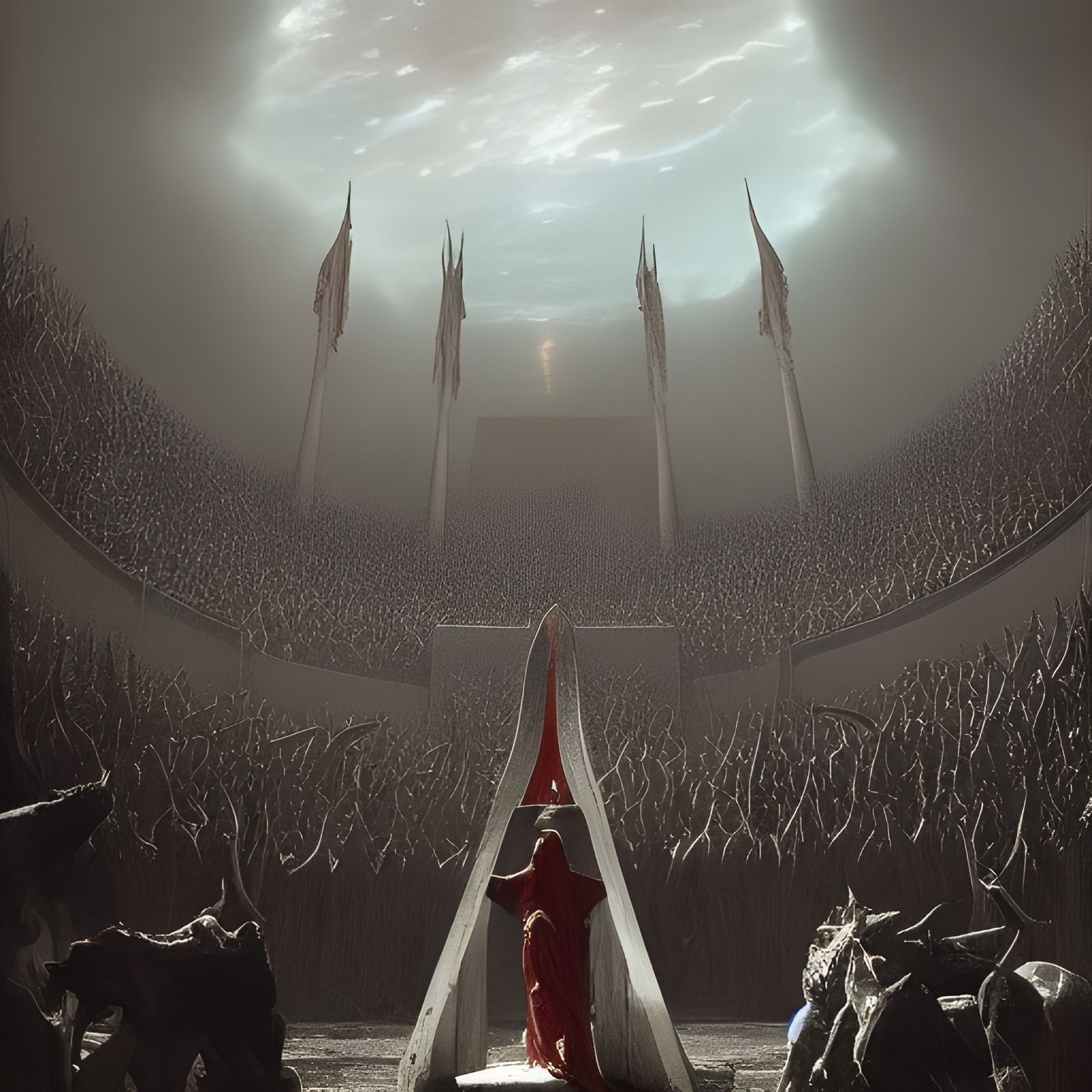 Goat Lord Ablaze in Nuclear Fire: Horror Art