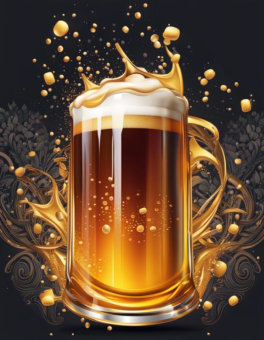 Beer T-Shirt Design with Splash Art Background